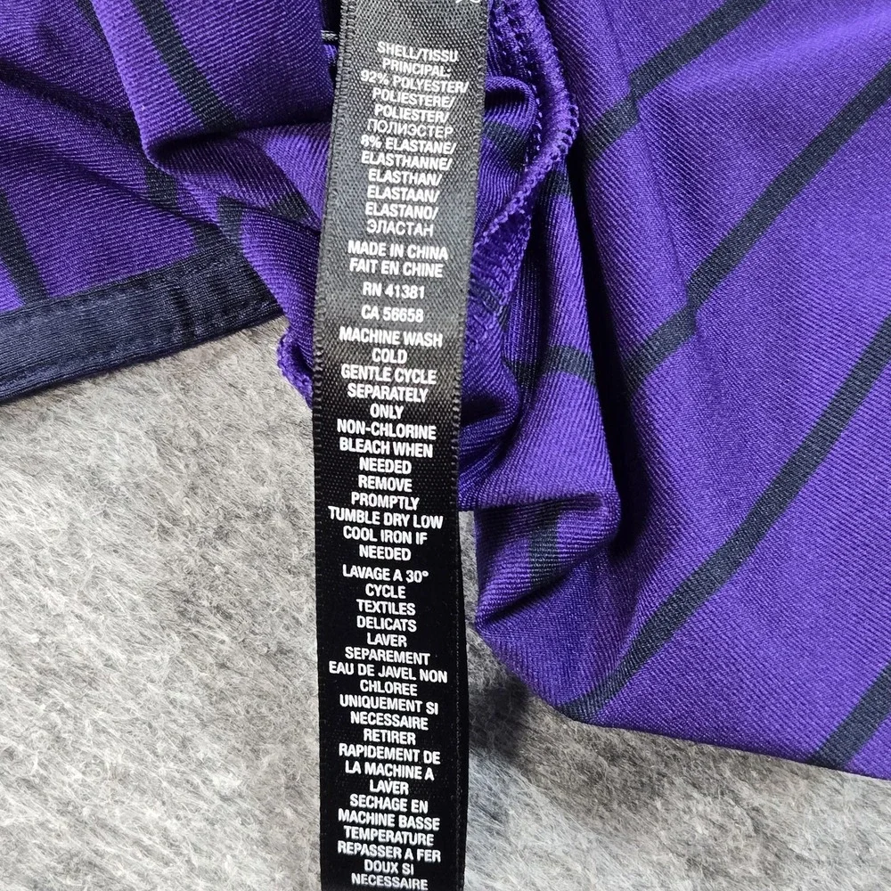 RLX Ralph Lauren Polo Shirt Mens Large Purple Stripe Stretch Pocket Golf